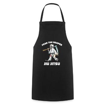 Lustiger Jiu Jitsu Sensenmann - Lustige Fußsperren - Kochschürze - Schwarz - Vorne - AI Model Male 185 dark (185cm)