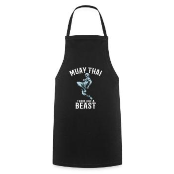 Trainieren wie eine Bestie - Muay Thai und Thai - Kochschürze - Schwarz - Vorne - AI Model Male 185 dark (185cm)