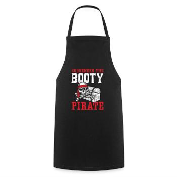 Surrender The Booty Pirate Caribbean Buccaneer - Cooking Apron - black - Front - AI Model Male 185 dark (185cm)