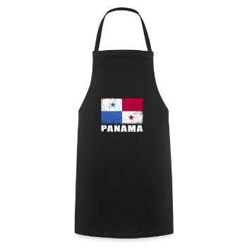 Panama Flagge Grunge Panama Fahne - Kochschürze - Schwarz - Vorne - AI Model Male 185 dark (185cm)