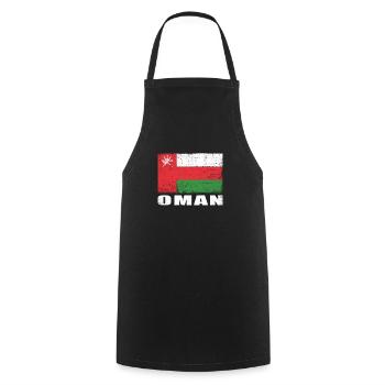 Oman Flagge Grunge Oman Fahne - Kochschürze - Schwarz - Vorne - AI Model Male 185 dark (185cm)
