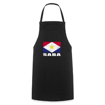 Saba Flag Grunge Saba Flag - Cooking Apron - black - Front - AI Model Male 185 dark (185cm)
