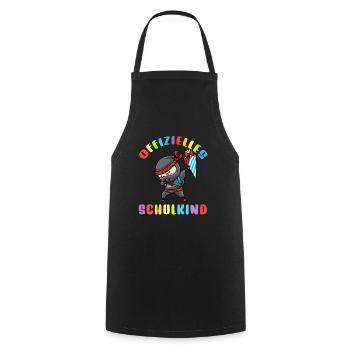 Schulkind Einschulung Ninja - Kochschürze - Schwarz - Vorne - AI Model Male 185 dark (185cm)