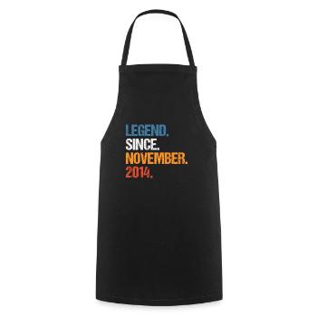 Légende depuis novembre 2014 Anniversaire - Tablier de cuisine - noir - Devant - AI Model Male 185 dark (185cm)