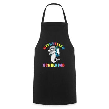 Schulkind Einschulung Delfin - Kochschürze - Schwarz - Vorne - AI Model Male 185 dark (185cm)