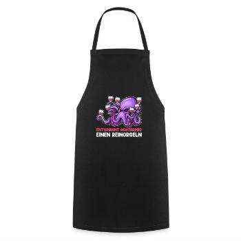Achtarmig einen reinorgeln Bier - Kochschürze - Schwarz - Vorne - AI Model Male 185 dark (185cm)