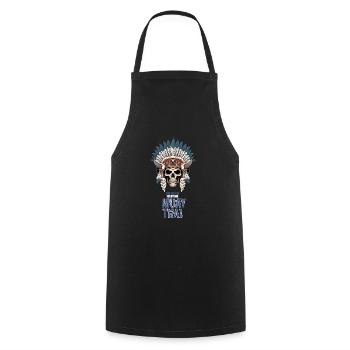 Muay Thai Skelett Kriegshaube - Thailand Thaiboxen - Kochschürze - Schwarz - Vorne - AI Model Male 185 dark (185cm)