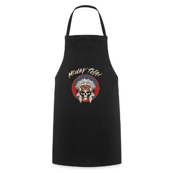 Muay Thai - Muay Thai Skelett Kriegshaube - Kochschürze - Schwarz - Vorne - AI Model Male 185 dark (185cm)