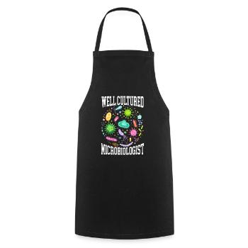 Microbiologiste bien cultivé Science Microbiologie - Tablier de cuisine - noir - Devant - AI Model Male 185 dark (185cm)