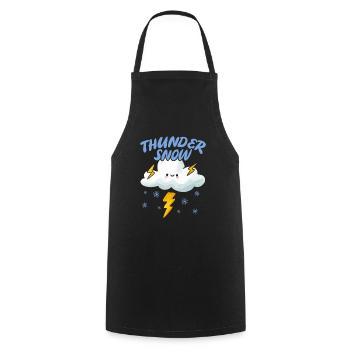 Thunder Snow Lover Eiskalte verschneite Wintersaison - Kochschürze - Schwarz - Vorne - AI Model Male 185 dark (185cm)