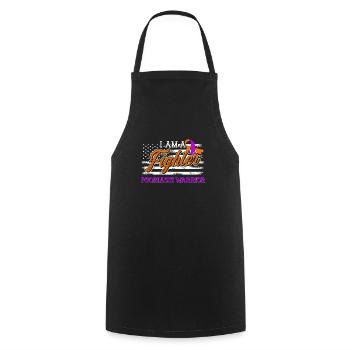 Psoriasis Warrior Fighter Lavender Orange Ribbon - Cooking Apron - black - Front - AI Model Male 185 dark (185cm)