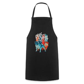 Funny Pug Dog Head Dog - Cooking Apron - black - Front - AI Model Male 185 dark (185cm)