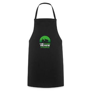 I Like Mowing And 3 People Funny Lawn Mower - Cooking Apron - black - Front - AI Model Male 185 dark (185cm)