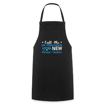 Pendaison de crémaillère - Appelez-moi M. Propriétaire New Hou - Tablier de cuisine - noir - Devant - AI Model Male 185 dark (185cm)