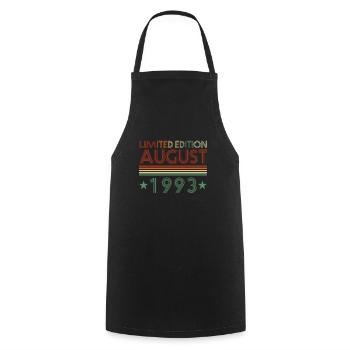 29ème anniversaire Août né 1993 Idée cadeau - Tablier de cuisine - noir - Devant - AI Model Male 185 dark (185cm)