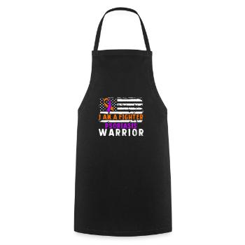Psoriasis Warrior Fighter Ruban orange lavande - Tablier de cuisine - noir - Devant - AI Model Male 185 dark (185cm)