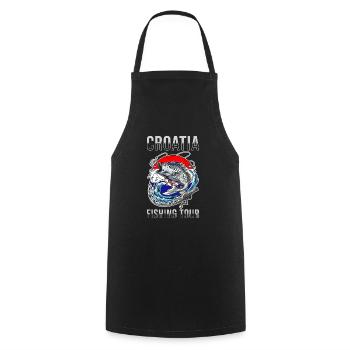 Fishing Tour Croatia - Cooking Apron - black - Front - AI Model Male 185 dark (185cm)
