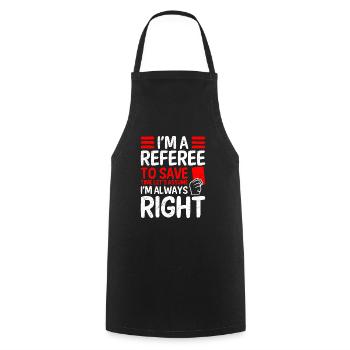 L’arbitre a toujours raison Shiri - Tablier de cuisine - noir - Devant - AI Model Male 185 dark (185cm)