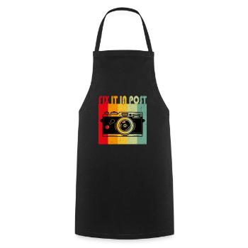 Corrigez-le dans Post Camera Blogger Photographer - Tablier de cuisine - noir - Devant - AI Model Male 185 dark (185cm)