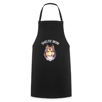 Shetland Sheltie Dog Owner Dog Lovers - Cooking Apron - black - Front - AI Model Male 185 dark (185cm)