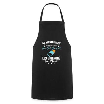 Qui ça qui ça Les biberons de minuit Humour Cadeau - Tablier de cuisine - noir - Devant - AI Model Male 185 dark (185cm)