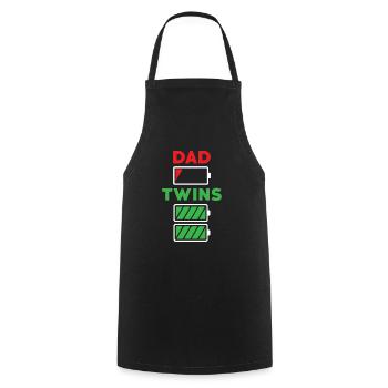 Papa Twins Père Batterie d’énergie vide - Tablier de cuisine - noir - Devant - AI Model Male 185 dark (185cm)