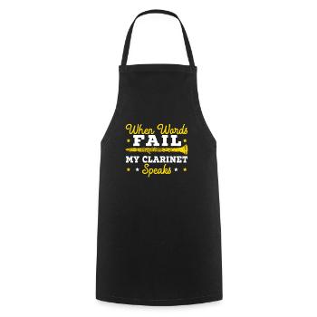 Quand les mots échouent Ma clarinette parle musicien - Tablier de cuisine - noir - Devant - AI Model Male 185 dark (185cm)