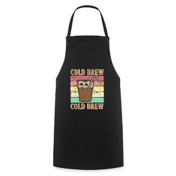 Super COLD BREW Retro Vintage Designs T-Shirt - Tablier de cuisine - noir - Devant - AI Model Male 185 dark (185cm)
