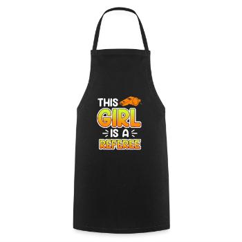 Women Referee Referee Schiri - Cooking Apron - black - Front - AI Model Male 185 dark (185cm)