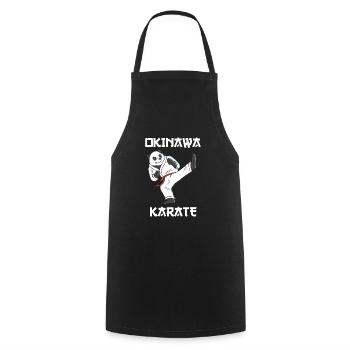 Karate Panda - Karate Japanische Kampfsportarten - Kochschürze - Schwarz - Vorne - AI Model Male 185 dark (185cm)