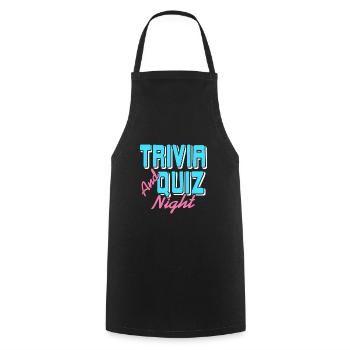 Trivia And Quiz Night Cool Retro T-Shirt Present - Cooking Apron - black - Front - AI Model Male 185 dark (185cm)