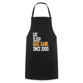 Manger. Dormir. JEU DE QUIZ. Depuis 2000 Awesome Retro - Tablier de cuisine - noir - Devant - AI Model Male 185 dark (185cm)