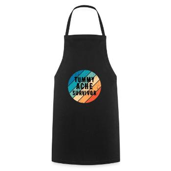 Tummy Ache Survivor Vintage Sunset - Cooking Apron - black - Front - AI Model Male 185 dark (185cm)