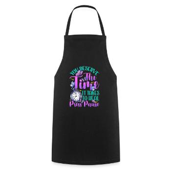 Healing Heal Health Healthcare Relax Therapy Time - Cooking Apron - black - Front - AI Model Male 185 dark (185cm)