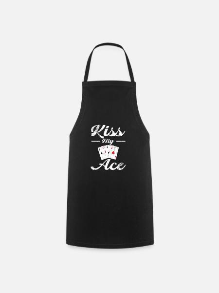 Poker Kiss my Ace - Cooking Apron - black