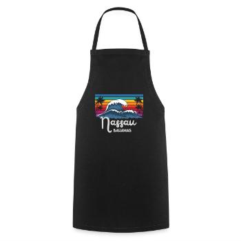 The Bahamas Nassau City Vintage Wave Art - Cooking Apron - black - Front - AI Model Male 185 dark (185cm)