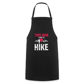 Cool Vintage This Man Loves To Hike T-Shirt - Cooking Apron - black - Front - AI Model Male 185 dark (185cm)