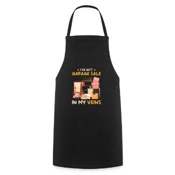 Garage sale slogan - Cooking Apron - black - Front - AI Model Male 185 dark (185cm)