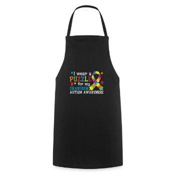 I Wear A Puzzle For My Grandma Autism Awareness - Cooking Apron - black - Front - AI Model Male 185 dark (185cm)