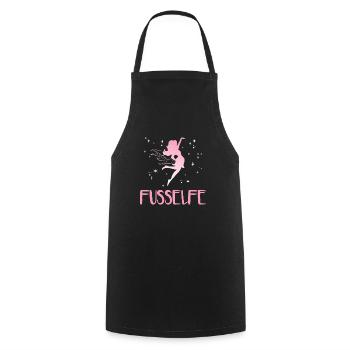 Podologie Pediküre Fußpfleger | Fußelfe - Kochschürze - Schwarz - Vorne - AI Model Male 185 dark (185cm)