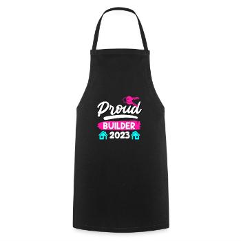 Proud client 2023 Topping-out ceremony for owner-occupied homes - Cooking Apron - black - Front - AI Model Male 185 dark (185cm)