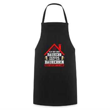 Ich bin der Bauherr Bier direkt zu mir - Kochschürze - Schwarz - Vorne - AI Model Male 185 dark (185cm)