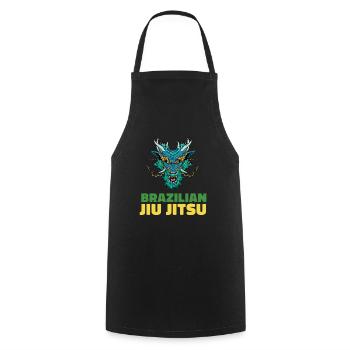 Jiu Jitsu Dragon Demon - Brasilianisches Jiu Jitsu - Kochschürze - Schwarz - Vorne - AI Model Male 185 dark (185cm)
