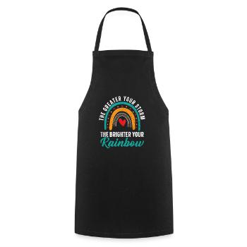 The Greater Your Storm The Brighter Your Rainbow - Cooking Apron - black - Front - AI Model Male 185 dark (185cm)