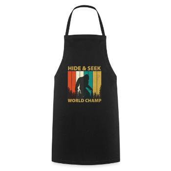Hide And Seek World Champion - Sasquatch Bigfoot - Cooking Apron - black - Front - AI Model Male 185 dark (185cm)