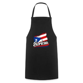 Porto Rico PortoRicain Porto Rico Drapeau Boricua - Tablier de cuisine - noir - Devant - AI Model Male 185 dark (185cm)