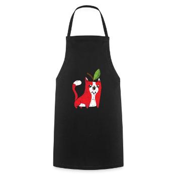 Apple Cat Apple Picking Squad Apple Fruit Lover - Cooking Apron - black - Front - AI Model Male 185 dark (185cm)