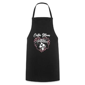 Collie Maman Chien Chiot Patte Border Collie Fête des Mères - Tablier de cuisine - noir - Devant - AI Model Male 185 dark (185cm)