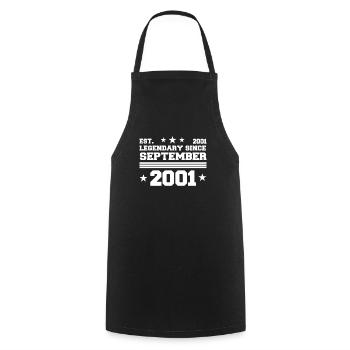 21ème anniversaire Septembre millésime 2001 cadeau - Tablier de cuisine - noir - Devant - AI Model Male 185 dark (185cm)
