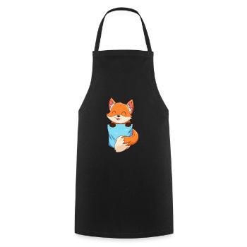 Fuchs in Brusttasche Hemdtasche Fake Brusttasche - Kochschürze - Schwarz - Vorne - AI Model Male 185 dark (185cm)